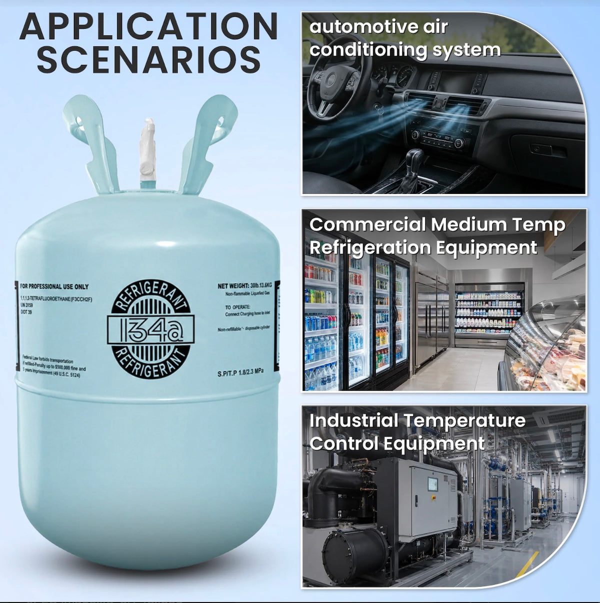 R134A refrigerant cylinder