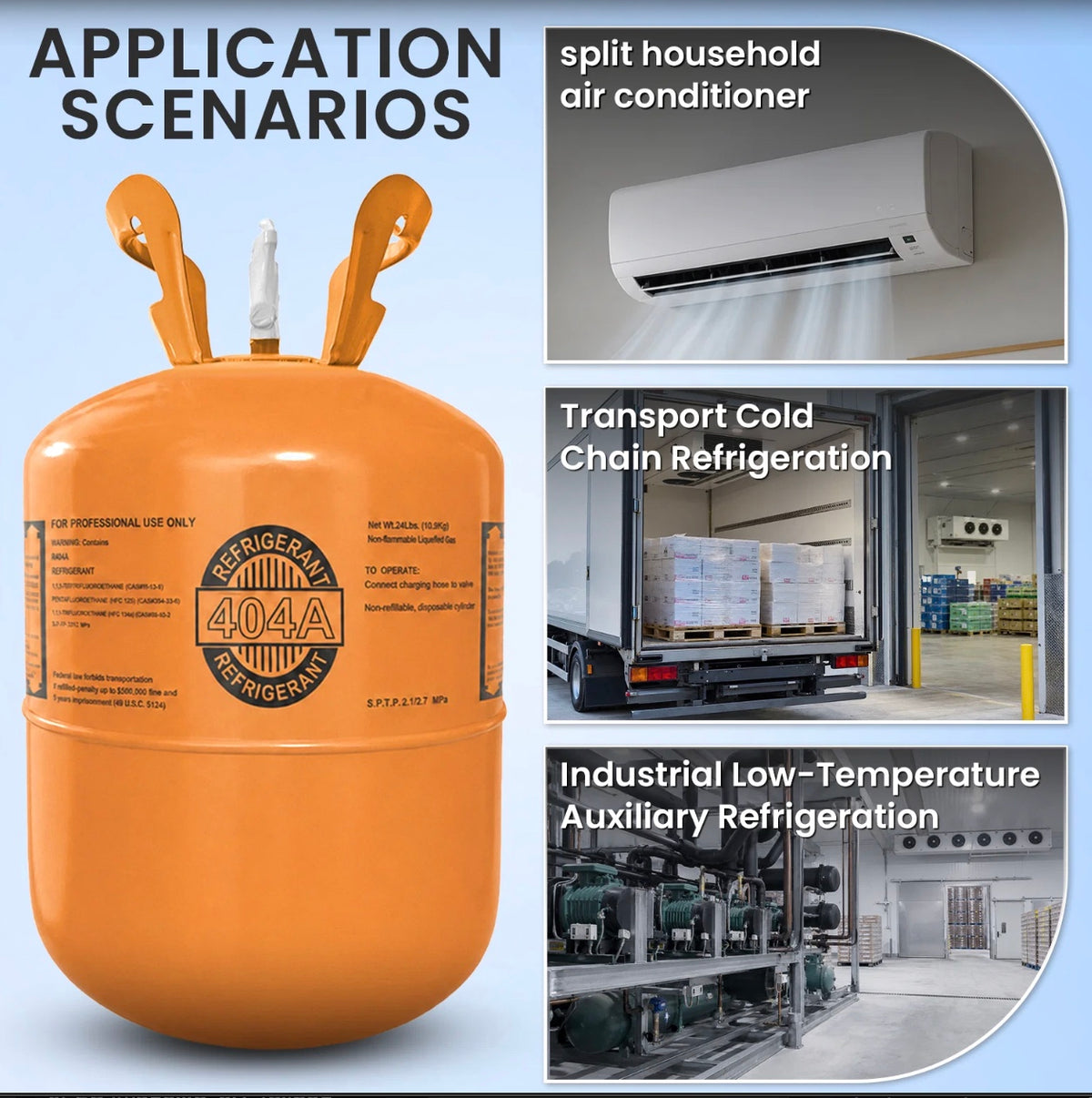 R404A refrigerant cylinder